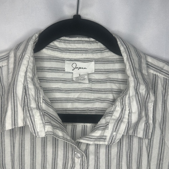 Japna 100% cotton button down stripe shirt (L) - Picture 3 of 6
